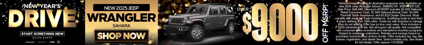 New 2025 Jeep Wrangler Sahara Over $9,000 Off MSRP!*