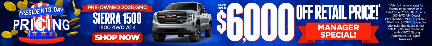 Pre-Owned 2025 GMC Sierra 1500 4WD AT4	"Manager Special! Save Over $6,000 Off Retail Price!*"