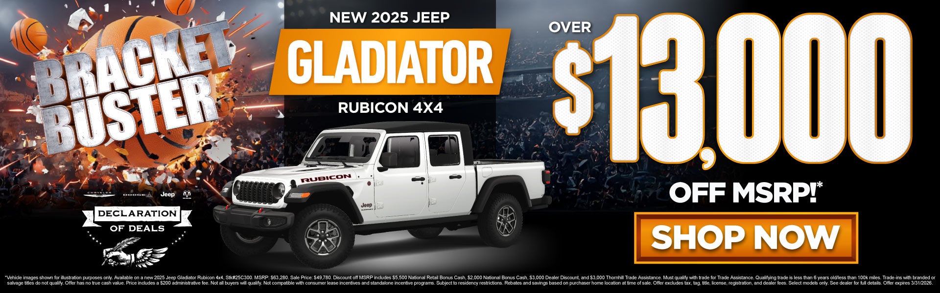 New 2025 Jeep Gladiator Rubicon 4x4	Over $13,000 Off MSRP!*