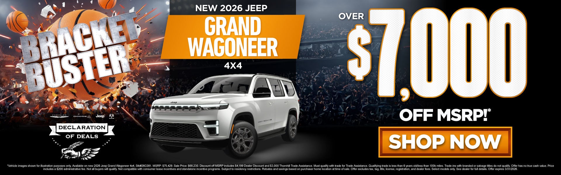 New 2026 Jeep Grand Wagoneer 4x4	Over $7,000 Off MSRP!*