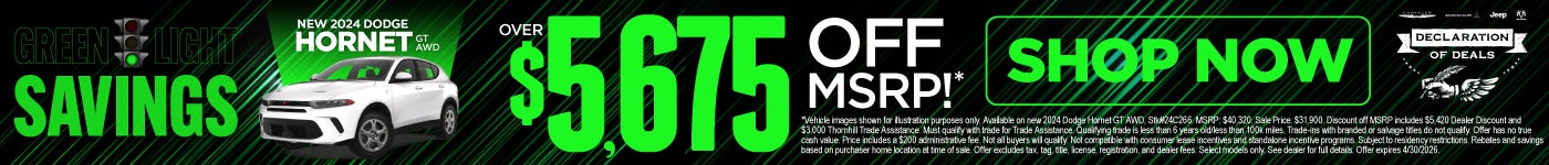 New 2024 Dodge Hornet GT AWD	Over $8,000 Off MSRP!*