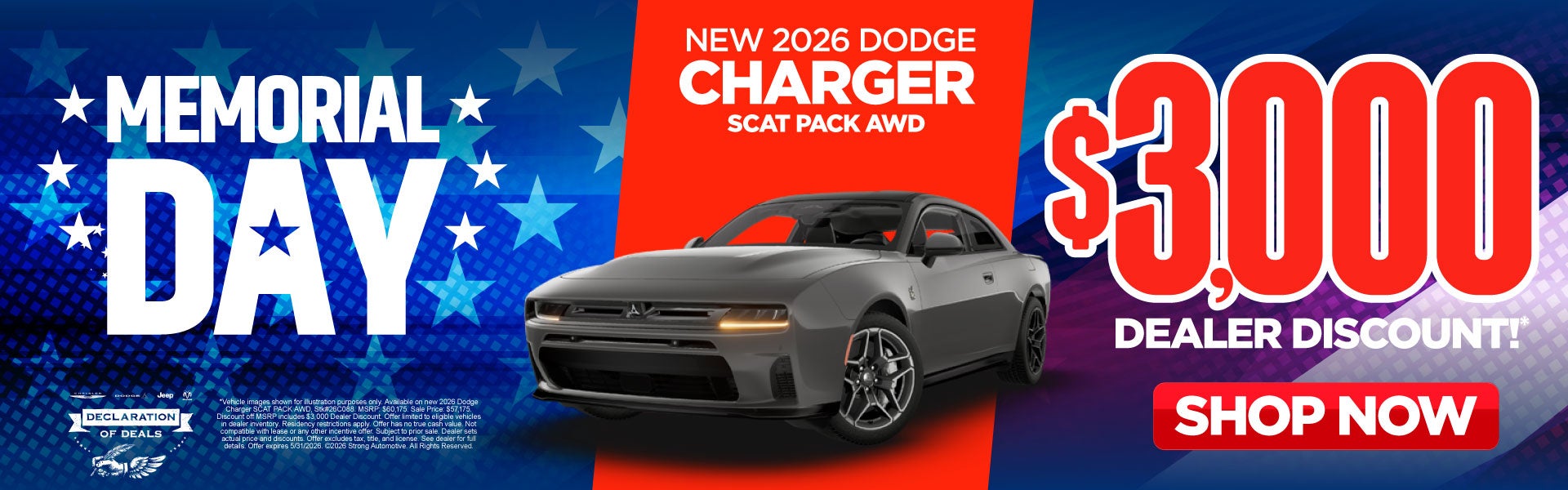 New 2026 Dodge Charger SCAT PACK AWD	$3,000 Dealer Discount!