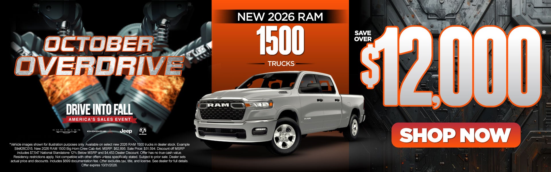 Select New 2026 RAM 1500 Trucks	Save Over $12,000*