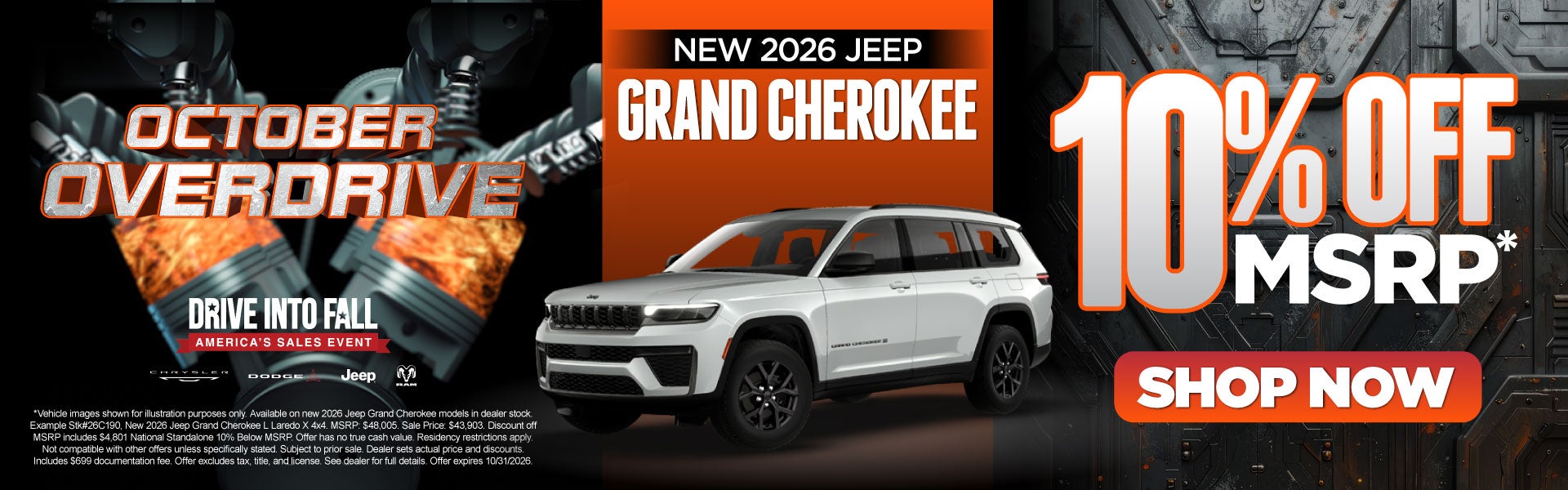 New 2026 Jeep Grand Cherokee	10% Off MSRP*